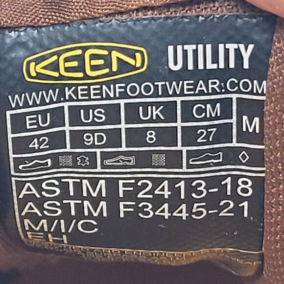 Keen Kenton Utility Men's Brindle/Gum Work Shoes US Size 9D NWOT - Picture 8 of 8